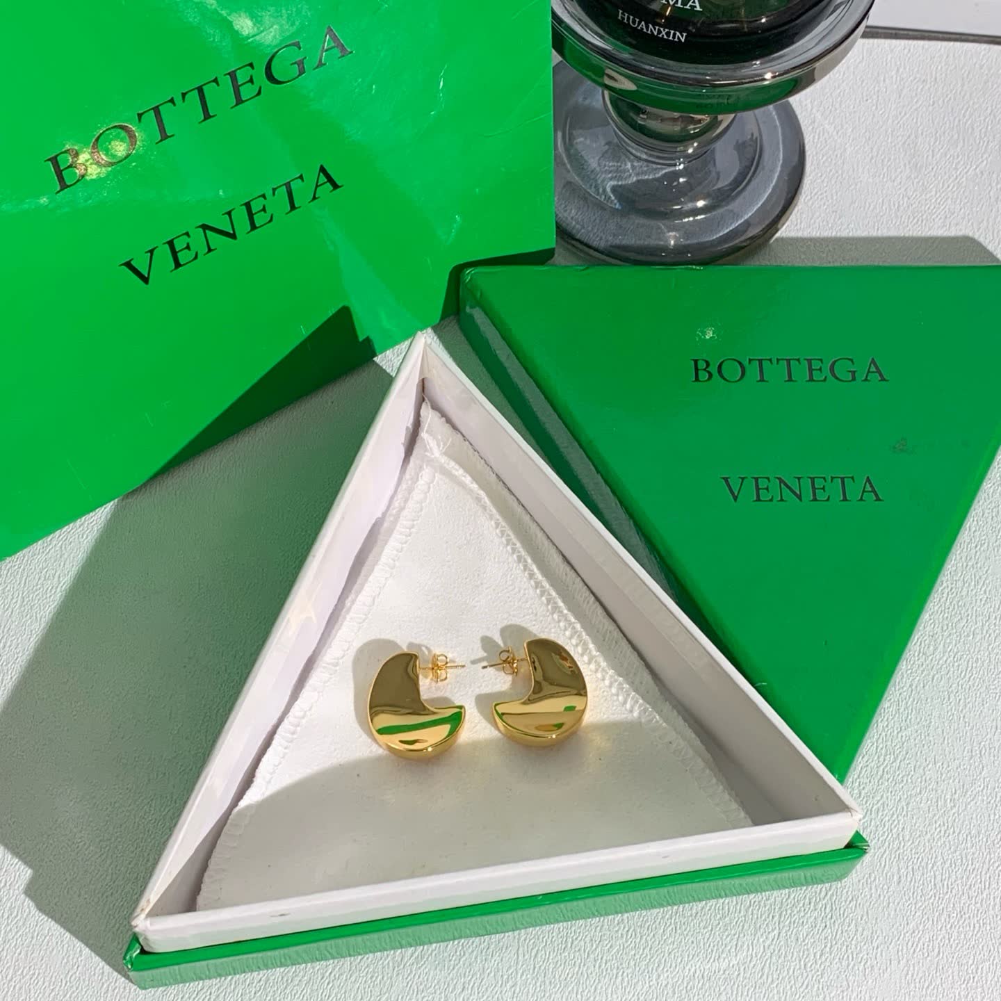 Bottega Veneta Gold Hoop Earrings